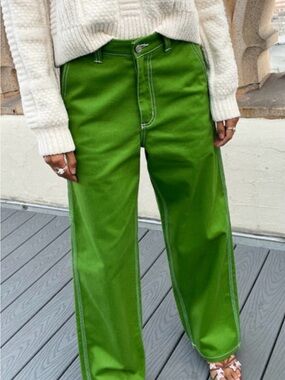 Lisa Says Gah Straight-Leg Green Denim